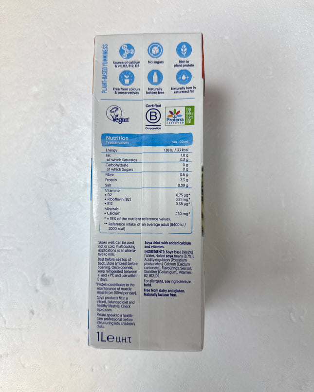 Alpro soya milk no sugar 1 lit