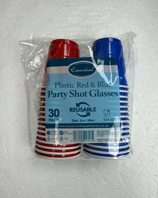 ESSENTIALS - Plastic Party Shot Glasses 30pcs