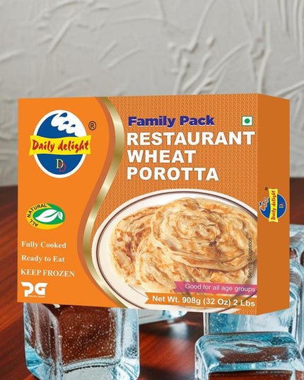 Daily Delight Restaurant Wheat Porotta Family Pack 908g