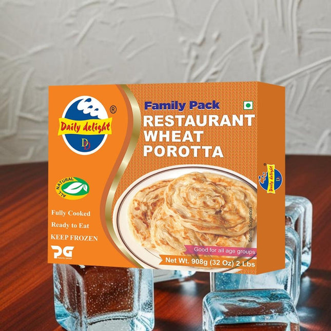 Daily Delight Restaurant Wheat Porotta Family Pack 908g