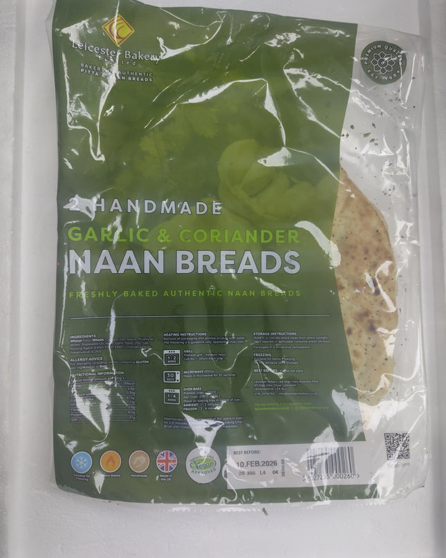 Leicester Bakery Handmade Garlic and a coriander Naan Breads