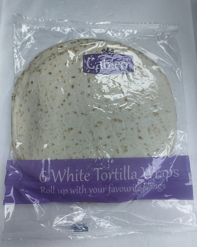 Cabico 6 White Tortilla Wraps 25cm