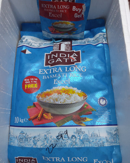 India gate  extra long basmathi rice excel 10kg (buy 10kg get 1kg free)