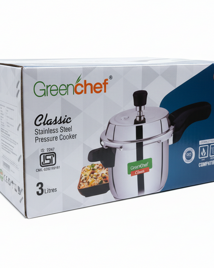 Greenchef Classic Stainless Steel pressure cooker  3 litres